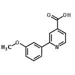 structure of CAS# 100004-95-3, 2-(3-Methoxyphenyl)Pyridine-4-Carboxylic Acid;2-(3-Methoxyphenyl)isonicotinic acid;2-(3-Methoxyphenyl)-isonicotinic acid;MFCD14666479