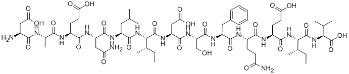 structure of CAS# 100111-07-7, L-alpha-Aspartyl-L-Alanyl-L-alpha-Glutamyl-L-Asparaginyl-L-Leucyl-L-Isoleucyl-L-alpha-Aspartyl-L-Seryl-L-Phenylalanyl-L-Glutaminyl-L-alpha-Glutamyl-L-Isoleucyl-L-Valine;H.Asp-Ala-Glu-Asn-Leu-Ile-Asp-Ser-Phe-Gln-Glu-Ile-Val.Oh;Phgnrh(14-26);Aagalaspggiv