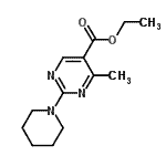 structure of CAS# 100451-18-1, Ethyl 4-Methyl-2-(1-Piperidyl)Pyrimidine-5-Carboxylate;ethyl 4-methyl-2-piperidin-1-ylpyrimidine-5-carboxylate;ethyl 4-methyl-2-piperidylpyrimidine-5-carboxylate;MFCD08131934