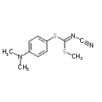 structure of CAS# 100477-75-6, 4-(Dimethylamino)Phenyl Methyl Cyanocarbonodithioimidate;dithioate;Methyl (4-dimethylaminophenyl) cyanocarbonimido-;Methyl (4-dimethylaminophenyl) cyanocarbonimido-dithioate