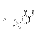 结构式 CAS# 101349-95-5, 2-氯-4-(甲基磺酰基)苯甲醛水合物(1:1)