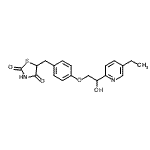 结构式 CAS# 101931-00-4, 5-{4-[2-(5-乙基-2-吡啶基)-2-羟基乙氧基]苄基}-1,3-噻唑烷-2,4-二酮