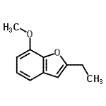 structure of CAS# 102234-44-6, 2-Ethyl-7-Methoxy-1-Benzofuran;2-ethyl-7-methoxybenzo[b]furan;2-Ethyl-7-methoxybenzofuran;ZINC00157376