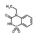 structure of CAS# 102308-74-7, 4-Ethyl-2H-1,2,4-Benzothiadiazin-3(4H)-One 1,1-Dioxide;4-Ethyl-2H-1,2,4-benzothiadiazin-3(4H)-on-1,1-dioxide;NSC373852