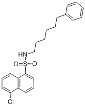 结构式 CAS# 102649-78-5, 5-氯-N-(6-苯基己基)萘-1-磺酰胺