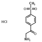 结构式 CAS# 102871-96-5, 2-氨基-1-[4-(甲基磺酰基)苯基]乙酮盐酸盐(1:1)