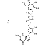 结构式 CAS# 103301-72-0, 鸟苷5'-(三氢二磷酸酯)P'-b-D-吡喃葡萄糖基酯二钠盐