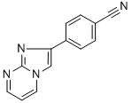 structure of CAS# 104691-51-2, 4-Imidazo[1,2-a]pyrimidin-2-yl-benzonitrile;Zinc00151230;4-Imidazo[1,2-A]Pyrimidin-2-Yl-Benzonitrile;Fs004000