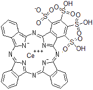 CAS#: 105155-92-8， 29H,31H-Phthalocyanine-1,2,3,4-Tetrasulfonic Acid, Cerium(3+) Salt (1:1)