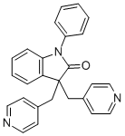 structure of CAS# 105431-72-9, 1,3-Dihydro-1-Phenyl-3,3-Bis(4-Pyridinylmethyl)-2H-Indol-2-One;1-Phenyl-3,3-Bis(4-Pyridylmethyl)Indolin-2-One;1-Phenyl-3,3-Bis(4-Pyridylmethyl)-2-Indolinone;1-Phenyl-3,3-Bis(4-Pyridylmethyl)Oxindole