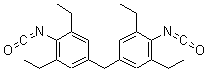 结构式 CAS# 105442-35-1, 1,1'-亚甲基二(3,5-二乙基-4-异氰酸苯)