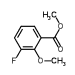 structure of CAS# 106428-04-0, Methyl 3-Fluoro-2-Methoxybenzoate;3-Fluoro-2-methoxybenzoic acid methyl ester;3-Fluoro-2-methoxybenzoic acid methyl ester?;MFCD09753133