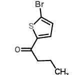 structure of CAS# 106652-43-1, 1-(5-Bromo-2-Thienyl)-1-Butanone;1-(5-Bromothien-2-yl)butan-1-one;1-(5-BROMO-THIOPHEN-2-YL)-BUTAN-1-ONE;MFCD06657522