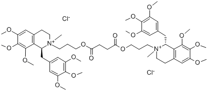 CAS#: 106819-53-8， Bis[3-[6,7,8-Trimethoxy-2-Methyl-1-[(3,4,5-Trimethoxyphenyl)Methyl]-3,4-Dihydro-1H-Isoquinolin-2-Ium-2-Yl]Propyl] Butanedioate Dichloride