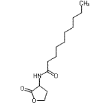 structure of CAS# 106983-36-2, N-(2-Oxotetrahydro-3-Furanyl)Decanamide;Homoserine lactone, N-decanoyl-;MS/MS-1051439;N-[3S)-tetrahydro-2-oxo-3-furanyl]-decanamide