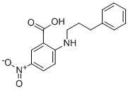 结构式 CAS# 107254-86-4, 5-硝基-2-[(3-苯基丙基)氨基]-苯甲酸
