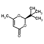 structure of CAS# 107289-20-3, (2R)-6-Methyl-2-(2-Methyl-2-Propanyl)-4H-1,3-Dioxin-4-One;20264_FLUKA