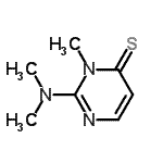 结构式 CAS# 1074-81-3, 2-(二甲基氨基)-3-甲基-4(3H)-嘧啶硫酮