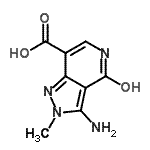 CAS#: 108128-91-2， 3-Amino-2-Methyl-4-Oxo-4,5-Dihydro-2H-Pyrazolo[4,3-c]Pyridine-7-Carboxylic Acid
