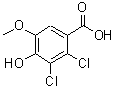 结构式 CAS# 108544-97-4, 2,3-二氯-4-羟基-5-甲氧基苯甲酸