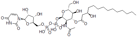 CAS#: 108636-29-9， [(2R,3R,4R,5S,6R)-3-Acetamido-2-[[[(2R,3S,4R,5R)-5-(2,4-Dioxopyrimidin-1-Yl)-3,4-Dihydroxyoxolan-2-Yl]Methoxy-Hydroxyphosphoryl]Oxy-Hydroxyphosphoryl]Oxy-5-Hydroxy-6-(Hydroxymethyl)Oxan-4-Yl] (3R)-3-Hydroxytetradecanoate