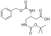 structure of CAS# 108919-51-3, (R)-4-[[(1,1-Dimethylethoxy)Carbonyl]Amino]-3-[[(Phenylmethoxy)Carbonyl]Amino]-Butanoic Acid;N-BETA-N-GAMMA-BOC-S-3,4-DIAMINOBUTYRIC ACID;(S)-4-(BOC-AMINO)-3-(Z-AMINO)BUTYRIC ACID;NSS-Z-NY-BOC-R-3,4-DIAMINOBUTYRIC ACID