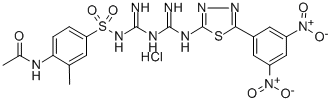 CAS#: 109193-30-8， N-(4-(((((((5-(3,5-Dinitrophenyl)-1,3,4-Thiadiazol-2-Yl)Amino)Iminomethyl)Amino)Iminomethyl)Amino)Sulfonyl)-2-Methylphenyl)-Acetamide Hydrochloride