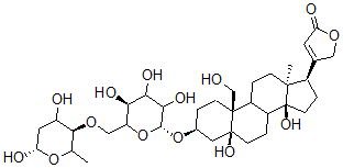 CAS#: 11006-14-7， (3beta,5beta)-3-[(2,6-Dideoxy-4-O-beta-D\-Glucopyranosyl-beta-D-Ribo-Hexopyranosyl)Oxy]-5,14,19-Trihydroxycard-20(22)-Enolide