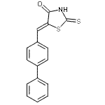 structure of CAS# 110932-40-6, (5Z)-5-(4-Biphenylylmethylene)-2-Thioxo-1,3-Thiazolidin-4-One;(5E)-5-(B<wbr>iphenyl-4<wbr>-ylmethyl<wbr>ene)-2-me<wbr>rcapto-1,<wbr>3-thiazol<wbr>-4(5H)-one;(5Z)-5-(b<wbr>iphenyl-4<wbr>-ylmethyl<wbr>idene)-2-<wbr>sulfanyl-<wbr>1,3-thiaz<wbr>ol-4(5H)-<wbr>one;(5Z)-5-(b<wbr>iphenyl-4<wbr>-ylmethyl<wbr>idene)-2-<wbr>thioxo-1,<wbr>3-thiazol<wbr>idin-4-one