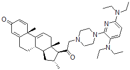 CAS#: 111640-85-8， (8S,10S,13S,14S,16R,17S)-17-[2-[4-[3,6-Bis(Diethylamino)Pyridin-2-Yl]Piperazin-1-Yl]Acetyl]-10,13,16-Trimethyl-6,7,8,12,14,15,16,17-Octahydrocyclopenta[a]Phenanthren-3-One