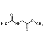 structure of CAS# 1117-77-7, Methyl N-Acetylglycinate;Acetylglycine, methyl ester;CH3C(O)NHCH2C(O)OCH3;Methyl (acetylamino)acetate