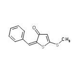 structure of CAS# 113544-20-0, (2E)-2-Benzylidene-5-(Methylsulfanyl)-3(2H)-Thiophenone;2-Benzylidene-5-(methylthio)thiophen-3(2H)-one
