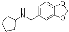 structure of CAS# 114413-77-3, N-(1,3-Benzodioxol-5-Ylmethyl)Cyclopentanamine;(1,3-benzodioxol-5-ylmethyl)cyclopentylamine;(2H-benzo[3,4-d]1,3-dioxolen-5-ylmethyl)cyclopentylamine;MFCD01468985