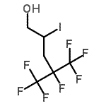 structure of CAS# 114810-56-9, 4,5,5,5-Tetrafluoro-2-Iodo-4-(Trifluoromethyl)-1-Pentanol;2-Iodo-4,5,5,5-tetrafluoro-4-(trifluoromethyl)pentan-1-ol;4,5,5,5-tetrafluoro-2-iodo-4-(trifluoromethyl)-1-pentanol;4,5,5,5-Tetrafluoro-4-trifluoromethyl-2-ioodopentane-1-ol