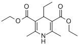 structure of CAS# 1153-66-8, Diethyl 4-Ethyl-2,6-Dimethyl-1,4-Dihydropyridine-3,5-Dicarboxylate;4-Ethyl-2,6-Dimethyl-1,4-Dihydropyridine-3,5-Dicarboxylic Acid Diethyl Ester;417033_Aldrich;Diethyl 4-Ethyl-1,4-Dihydro-2,6-Dimethyl-3,5-Pyridinedicarboxylate