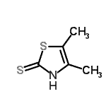 structure of CAS# 118090-07-6, 4,5-Dimethyl-1,3-Thiazole-2(3H)-Thione;2-Mercapto-4,5-dimethylthiazole;4,5-Dimethyl-1,3-thiazole-2-thiol #;4,5-dimethyl-2(3h)-thiazolethione