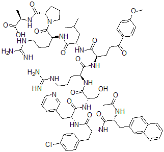 CAS#: 119018-01-8， N-Ac(2)-Nal(1)-4-Chloro-Phe(2)-3-Pal(3)-Arg(5)-5-(4-Methoxyphenyl)-5-Oxo-2-Aminopentanoic Acid(6)-Ala(10)-Lhrh