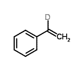 结构式 CAS# 1193-80-2, (1-<sup>2</sup>H)乙烯基苯