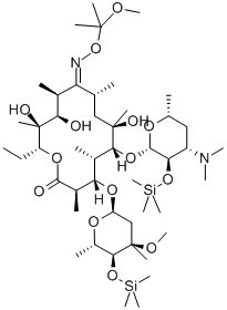 CAS#: 119665-76-8， 2',4''-Bis-O-(Trimethylsilyl)-Erythromycin 9-[O-(1-Methoxy-1-Methylethyl)Oxime]
