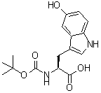 structure of CAS# 119768-45-5, 5-Hydroxy-N-{[(2-Methyl-2-Propanyl)Oxy]Carbonyl}-L-Tryptophan;(S)-2-((t<wbr>ert-butox<wbr>ycarbonyl<wbr>)amino)-3<wbr>-(5-hydro<wbr>xy-1H-ind<wbr>ol-3-yl)p<wbr>ropanoic <wbr>acid;Boc-5-hydroxy-L-tryptophan;MFCD00270732