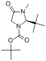 structure of CAS# 119838-44-7, (R)-1-Boc-2-Tert-Butyl-3-Methyl-4-Imidazolidinone;Tert-Butyl (2R)-2-Tert-Butyl-3-Methyl-4-Oxo-Imidazolidine-1-Carboxylate;(2R)-2-Tert-Butyl-3-Methyl-4-Oxo-1-Imidazolidinecarboxylic Acid Tert-Butyl Ester;(2R)-2-Tert-Butyl-4-Keto-3-Methyl-Imidazolidine-1-Carboxylic Acid Tert-Butyl Ester