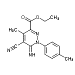 structure of CAS# 120049-79-8, Ethyl 5-Cyano-6-Imino-4-Methyl-1-(4-Methylphenyl)-1,6-Dihydro-3-Pyridazinecarboxylate;ethyl 5-c<wbr>yano-6-im<wbr>ino-4-met<wbr>hyl-1-(4-<wbr>methylphe<wbr>nyl)hydro<wbr>pyridazin<wbr>e-3-carbo<wbr>xylate;MFCD00828950