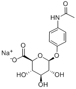 structure of CAS# 120595-80-4, 4-(Acetylamino)Phenyl-beta-D-Glucopyranosiduronic Acid Monosodium Salt;4-ACETAMIDOPHENYL B-D-GLUCURONIDE, SODIUM SALT;4-Acetamidophenyl -D-Glucuronide, Sodium Salt;P-ACETAMIDOPHENYL-B-D-GLUCURONIDE SODIUM SALT