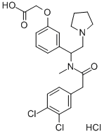 结构式 CAS# 121264-04-8, N(1)-(2-(N-甲基-3,4-二氯苯基乙酰氨基)-2-(3-羧基苯基)乙基)吡咯烷