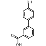 structure of CAS# 121629-21-8, 4'-Hydroxy-3-Biphenylcarboxylic Acid;3-(4-hydroxyphenyl)benzoic acid;4'-Cyanobenzylidene-4-butoxyaniline;4'-Hydroxy-biphenyl-3-carboxylic acid