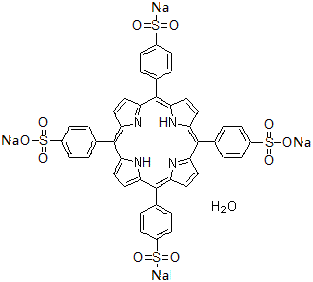 结构式 CAS# 122451-08-5, 4,4',4'',4'''-(5,10,15,20-卟啉四基)四苯磺酸钠水合物(1:4:1)