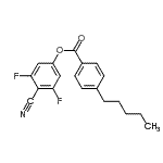 structure of CAS# 123843-69-6, (4-Cyano-3,5-Difluoro-Phenyl) 4-Pentylbenzoate;4-Cyano-3,5-difluorophenyl 4-pentyl-benzoate;4-CYANO-3,5-DIFLUOROPHENYL4-PENTYL-BENZOATE;4-Pentyl-benzoic acid 4-cyano-3,5-difluoro-phenyl ester