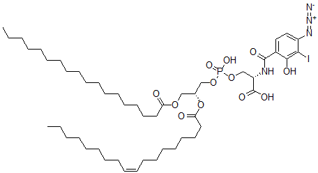 CAS#: 124155-78-8， (2S)-2-[(4-Azido-2-Hydroxy-3-Iodobenzoyl)Amino]-3-[Hydroxy-[(2R)-3-Octadecanoyloxy-2-[(Z)-Octadec-9-Enoyl]Oxypropoxy]Phosphoryl]Oxypropanoic Acid