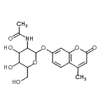 structure of CAS# 124223-99-0, 4-Methyl-2-Oxo-2H-Chromen-7-Yl 2-Acetamido-2-Deoxyhexopyranoside;4-Methylumbellifery-2-acetamido-2-deoxy-b-D-glcuopyranoside;4-Methylu<wbr>mbellifer<wbr>yl 2-Acet<wbr>amido-2-d<wbr>eoxy-¦Á-D<wbr>-galactop<wbr>yranoside;4-Methylu<wbr>mbellifer<wbr>yl 2-acet<wbr>amido-2-d<wbr>eoxy-¦Â-D<wbr>-galactop<wbr>yranoside