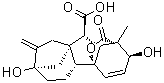结构式 CAS# 125-67-7, (1R,2R,5S,8S,9S,10R,11S,12S)-5,12-二羟基-11-甲基-6-亚甲基-16-氧代-15-氧杂五环[9.3.2.1<sup>5,8</sup>.0<sup>1,10</sup>.0<sup>2,8</sup>]十七碳-13-烯-9-羧酸